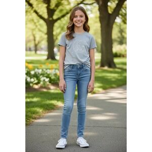 Cat & Jack Girls Skinny Jeans Light Wash Denim Slim Fit Pants Size 12